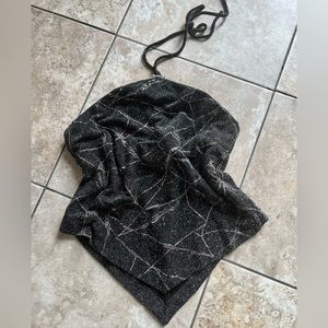 Vintage Y2K Halter Bandanna Sparkly Party Crop Top